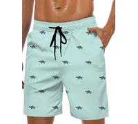 Lzzidou Herren-Badehose, Netzfutter, schnell trocknende Boardshorts, schildkröte, 3XL