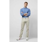 Stoffhose MEYER "M5 Slim", Herren, Gr. 42, Länge 32, beige, 77% Baumwolle, 19% Lyocell, 4% Elasthan, unifarben, figurumspielend lang, Hosen Stoffhose, Five-Pocket (49287723-42) beige