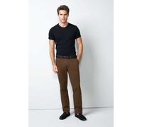 Chinos MEYER "M5 Chino 2-6190", Herren, Gr. 31, Länge 32, rost, 97% Baumwolle, 3% Elasthan, unifarben, regular fit lang, Hosen, M5 Chino in Regular Fit (68684244-31) rost