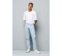 Chinos MEYER "M5 Slim", Herren, Gr. 34, Länge 34, blau, 97% Baumwolle;3% Elasthan, unifarben, slim fit lang, Hosen, aus Bio-Baumwolle (61998012-34) blau