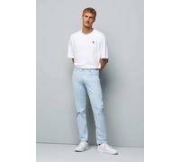 Chinos MEYER "M5 Slim", Herren, Gr. 33, Länge 32, blau, 97% Baumwolle;3% Elasthan, unifarben, slim fit lang, Hosen, aus Bio-Baumwolle (94485311-33) blau