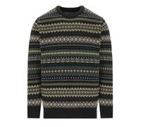 M BARBOUR PULLOVER CASE FAIR ISLE CREW SCHWARZ GRÜN