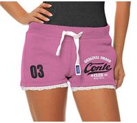 M.Conte Damen Jersey-Shorts Basic Skinni Fit Sport-Shorts/Training Retro-Shorts Kurze Damen-Hose Pants Jogginghose Sporthose Marine Blau Neon Pink Rot Schwarz S M L XL Lila S Concetta