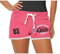 M.Conte Damen Jersey-Shorts Basic Skinni Fit Sport-Shorts/Training Retro-Shorts Kurze Damen-Hose Pants Jogginghose Sporthose Marine Blau Neon Pink Rot Schwarz S M L XL Neon Pink S Concetta