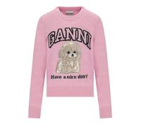 M GANNI POODLE ROSA RUNDHALSPULLOVER