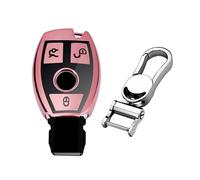 M.JVisun TPU Autoschlüssel Fall Schlüsselgehäuse Für Mercedes-Benz Für Mercedes A B C E S G Klasse M V CLA CLS GLA GLC GLE GLK GL GLS SL SLK SLC Viano Für Metris - Glänzend Rosa - Metall Schlüsselbund