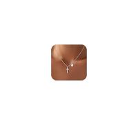 M MOOHAM Kette Damen Halskette mit Buchstaben - 14K Weißgold Vergoldet Silber Kette mit Kreuz Herz Anhänger für Damen Intiale R Halskette Schmuck Geschenke für Frauen Freundin