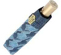 M&P Damen Taschenschirm mit Auf-Zu Automatik - Jeans Pepita