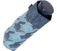 M&P Super-Mini Damen Taschenschirm klein leicht mit extra großem Dach - Jeans Pepita