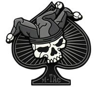 M-Tac Morale Patch Joker Totenkopf Death Card Tactical 3D PVC (Schwarz-Weiß)
