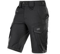M-Tac Herren Tactical Cargo Shorts Aggressor Gen.II Flex - Robuste & Bequeme Einsatzshorts, Rip-Stop, Wasserabweisend, Black, L