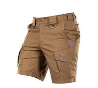 M-Tac Aggressor Lite Tactical Shorts - Herren Cargo-Shorts aus Rip-Stop Polycotton, elastischer Bund, wasserabweisend, 6 Taschen, ideal für Outdoor, Training, Arbeit und Freizeit, Coyote
