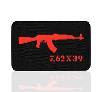 m-tac AKM Tactical Morale Patch Lazer Cut Hakenverschlüsse, schwarz/rot