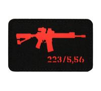 M-Tac - AR-15 223/5,56 Laser Cut - Aufnäher - Black/Red