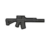 M-Tac AR-15 3D PVC Patch - taktischer Klettpatch 50x60 mm, Dunkelgrau, militärischer Aufnäher aus PVC mit Velcro-Rückseite, robust und wetterfest, ideal für Rucksack, Weste