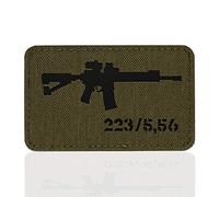 M-Tac AR-15 Tactical Morale Patch Lazer Cut Hakenverschlüsse, Black/Ranger Green