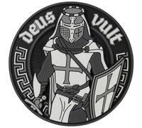 M-Tac - Deus Vult PVC - 3D Aufnäher - Black/White