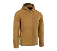 M-Tac Herren Fleece Hoodie - Leichte Microfleece Jacke mit Kapuze, Atmungsaktiv & Bequem für Outdoor & Alltag, Coyote Brown, M