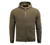M-Tac Herren Fleece Hoodie - Leichte Microfleece Jacke mit Kapuze, Atmungsaktiv & Bequem für Outdoor & Alltag, Army Olive, L