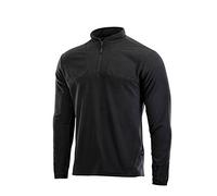 M-Tac Herren Fleece Quarter Zip Pullover - Taktischer Thermo-Pullover mit langen Ärmeln und hohem Stehkragen für Arbeiten im Freien, Schwarz, Mittel