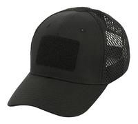 M-Tac Herren Flex Baseball Cap mit Klettverschluss - Atmungsaktive Rip-Stop Mütze mit Mesh, verstellbar, Taktische Kappe mit Patch Panel, ideal für Sommer, Outdoor, Militär, Sport, Black, 58