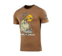 M-Tac Herren T-Shirt Surf Club - Militär Taktisches Shirt, Baumwolle & Elastan, Apocalypse Now Design, Coyote Brown, XXL