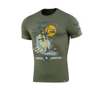 M-Tac Herren T-Shirt Surf Club - Militär Taktisches Shirt, Baumwolle & Elastan, Apocalypse Now Design, Light Olive, M