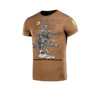 M-Tac Herren T-Shirt Viking, Militär T-Shirt aus Baumwolle, Wikinger Motiv, Til Valhall Krieger Design, sportliches & bequemes Kurzarmshirt, elastisch, für Outdoor, Tactical, Training, Coyote Brown, M