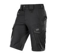 M-Tac Herren Tactical Cargo Shorts Aggressor Gen.II Flex - Robuste & Bequeme Einsatzshorts, Rip-Stop, Wasserabweisend, Black, M