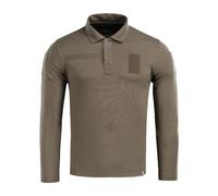M-Tac Herren Taktisches Polo Langarm - Militär Polohemd mit Klettflächen, 65/35 Baumwolle-Polyester, Atmungsaktiv & Strapazierfähig, Dark Olive, XL