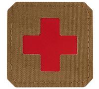 M-Tac - Medic Cross Laser Cut - Aufnäher mit Klettrückseite für Militärisches Sanitätspersonal - Coyote/Red