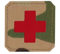 M-Tac - Medic Cross Laser Cut - Aufnäher mit Klettrückseite für Militärisches Sanitätspersonal - Multicam/Red