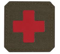 M-Tac - Medic Cross Laser Cut - Aufnäher mit Klettrückseite für Militärisches Sanitätspersonal - Ranger Green/Red