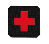M-Tac - Medic Cross Laser Cut - Aufnäher mit Klettrückseite für Militärisches Sanitätspersonal - Black/Red