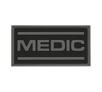 M-Tac Medic PVC Patch - Universeller Morale Patch für Mediziner, 3D-Design, Velcro Klettverschluss, Für Jacken, Rucksäcke, Taschen und Ausrüstung, 70x35 mm, Gummimaterial - Für Militär, Black/Grey