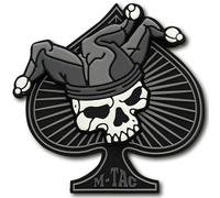 M-Tac Morale Patch Joker Totenkopf Death Card Tactical 3D PVC (Schwarz-Weiß)