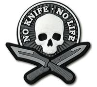 M-Tac - No Life - 3D-Aufnäher - PVC Black/White