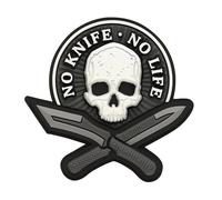 M-Tac Morale Patches No Knife No Life PVC 3D Military Tactical (Grau/Schwarz)