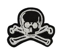 M-Tac Old Skull Patch - Morale Patch mit Velcro, Totenkopf-Design, Ideal für Rucksäcke, Helme und Ausrüstung, 45x55 mm, Textilmaterial, Klettverschluss zum einfachen Anbringen - Für Militär, Black