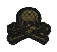 M-Tac Old Skull Patch - Morale Patch, Skull Design mit Velcro, für Rucksäcke, Helme und Ausrüstung, 45x55 mm, Textilmaterial, Mit Klettverschluss zum einfachen Anbringen, Ideal für Militär, Olive