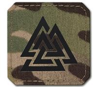 M-Tac Valknut Morale Patches Military Tactical Lazer Cut Viking Norse (Camo - Schwarz)