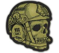 M-Tac Tactical Operator Skull Patches für Weste, Rucksäcke, Hüte Taktischer Militär-Patch mit Hakenverschluss auf der Rückseite (grün)