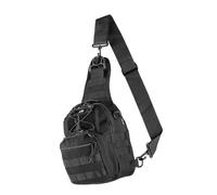M-Tac Taktische Umhängetasche Urban Line City Patrol - EDC Sling Bag mit Karabiner, Verdecktes Tragefach für Waffen, MOLLE-System, Verstellbarer Gurt, Robustes 600D-Polyester für Outdoor, Black