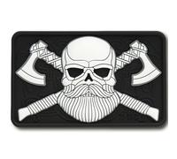 M-Tac Taktischer Aufnäher mit Totenkopf-Motiv für Militärausrüstung für Kleidung, Jacken, Rucksäcke, Hüte, mit Haken (Schwarz/Weiß)