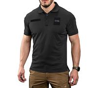 M-Tac Taktisches atmungsaktives Poloshirt - Militär schnell trocknend Coolmax Kurzarm T-Shirt für Herren, Schwarz, Mittel