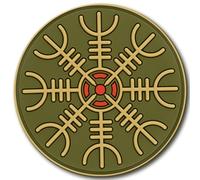 M-Tac Helm of Awe Wikinger Moral Patches PVC Norse Rune Vegvisir Moral (Olive)