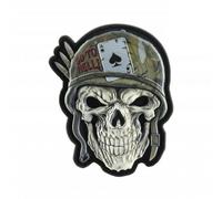 M-Tac - Totenkopf im Helm - 3D-Aufnäher mit Velcro-Klett - PVC - Olive