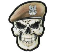 M-Tac - Totenkopf mit Barett Polnische Armee zur Territorialverteidigung 3D PVC - Aufnäher - Olive