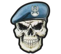 M-Tac - Totenkopf mit Barett Polnische Küstenverteidigung 3D PVC - Aufnäher - Blue
