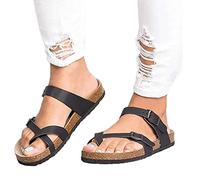 M-TOP Summer PU Leather Comfortable Clip Toe Sandals,Foot Bunion Corrector, Women Big Toe Bone Correction Sandals, Summer Beach Travel Shoes Leather Casual Feet Correct Flat Sole Sandal